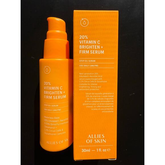 Allies of Skin 20% Vitamin C Brighten + Firm Face Serum 30ml Unisex - Picture 2 of 6